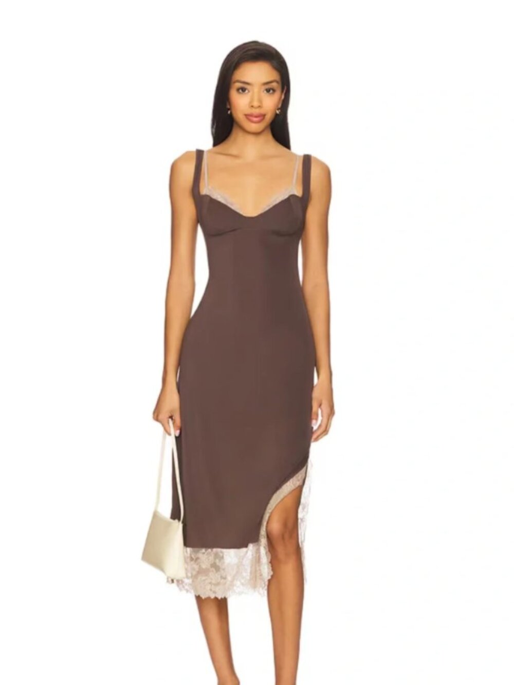 NWT x Intimately FP Party Crasher Midi Slip Dress In Mushroom & Double Espresso